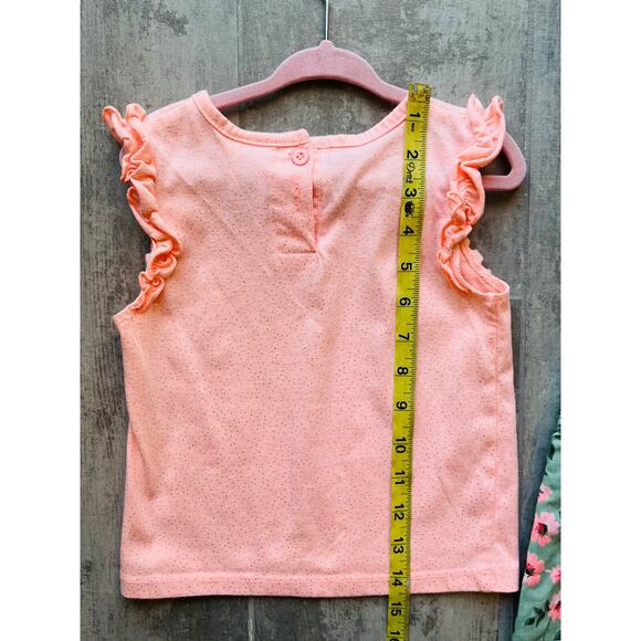 LITTLE LASS Girls 2 Piece Outfit Set Overalls Shortalls Designer Floral Denim 6 - Picture 6 of 7